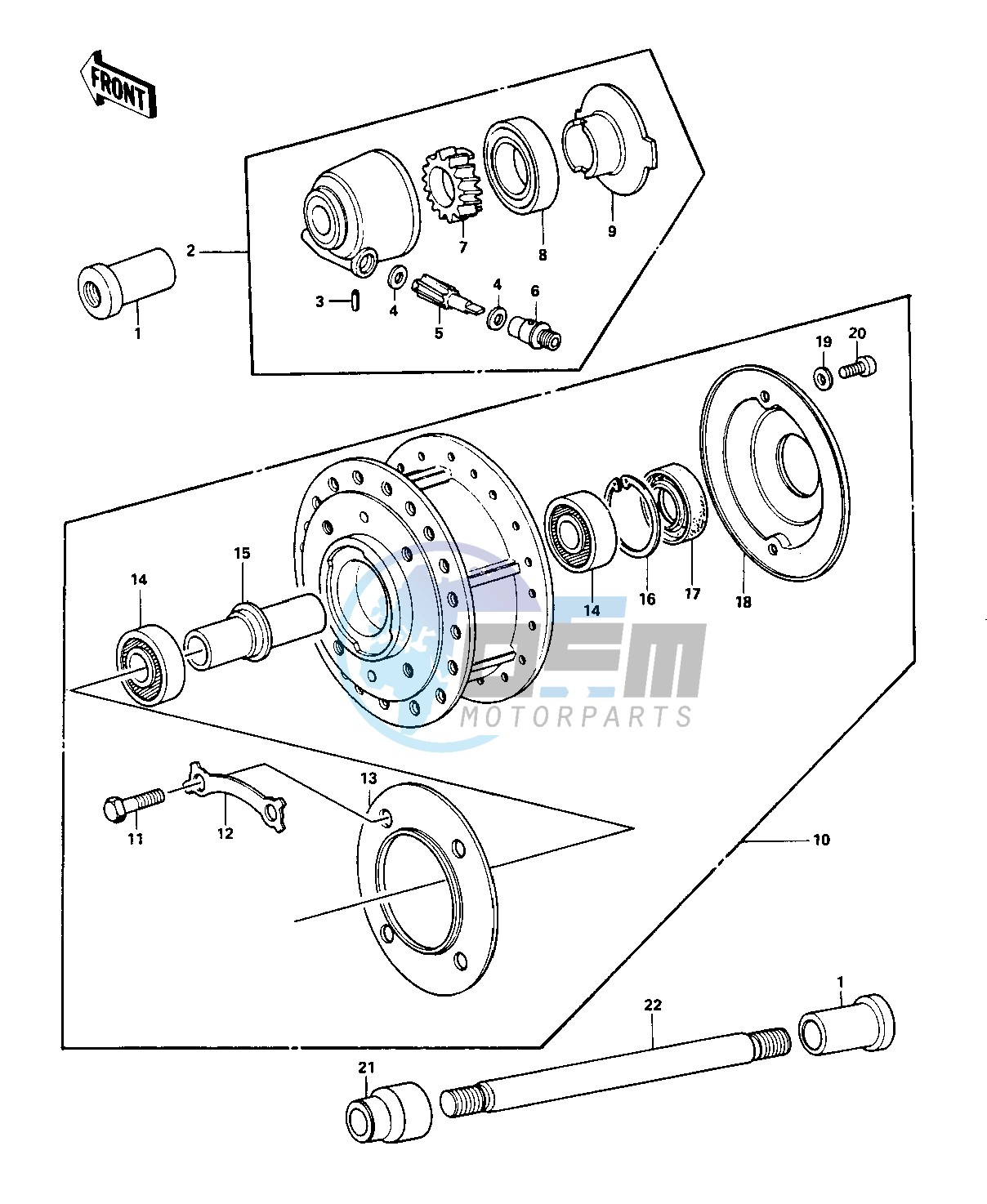 FRONT HUB -- KH500-A8- -