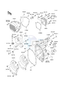 ZX 600 J [ZZR600] (J6F-J8F) J7F drawing ENGINE COVER-- S- -