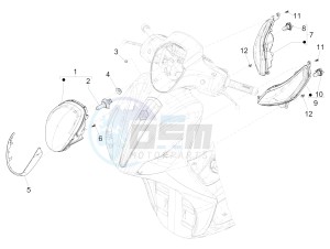 MEDLEY 150 4T IE ABS E4-2016-2018 (EMEA) drawing Front headlamps - Turn signal lamps