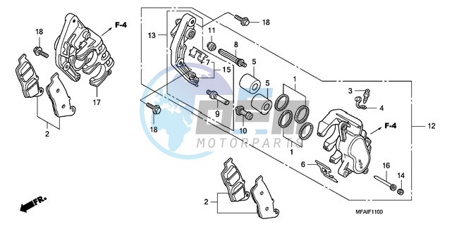 FRONT BRAKE CALIPER (CBF1000)