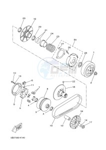 YPR250RA XMAX 250 ABS EVOLIS 250 ABS (1YS7 1YS7 1YS7) drawing CLUTCH