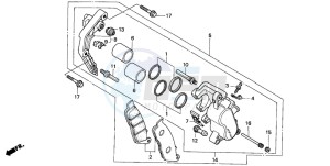 VF750CD drawing FRONT BRAKE CALIPER