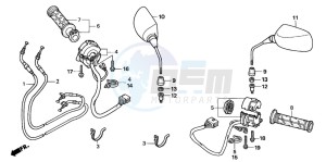 NSS250EX FORZA EX drawing SWITCH/CABLE/MIRROR (NSS250X)