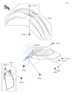 KX65 KX65AJF EU drawing Fenders