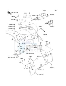 KSF 250 A [MOJAVE 250] (A15-A18) [MOJAVE 250] drawing FRONT FENDER-- S- -