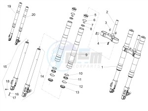 RS4 50 2T E4 (APAC, EMEA) drawing Front fork Ming Xing