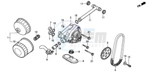 VT750CD3 drawing OIL FILTER/OIL PUMP