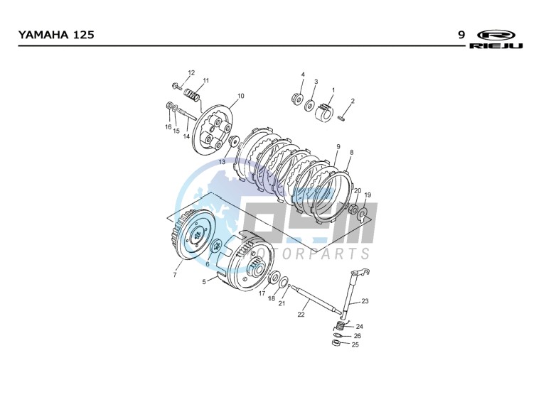 CLUTCH  Yamaha 125 4T EURO2