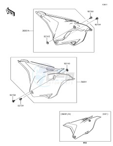 KX85 KX85CHF EU drawing Side Covers