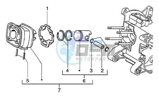 Cylinder - piston - wrist pin assy