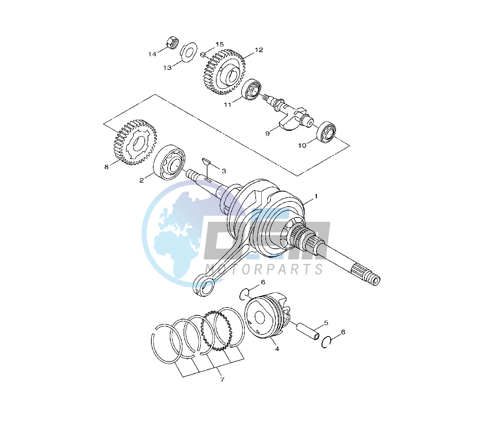 CRANKSHAFT AND PISTON