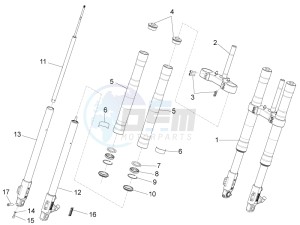 RS4 50 2t drawing Front fork Paioli