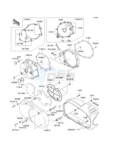 VN 1600 F [VULCAN 1600 MEAN STREAK] (6F) F6F drawing LEFT ENGINE COVER-- S- -