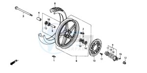 CB250P drawing FRONT WHEEL