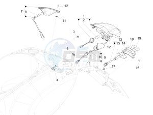 150 Sprint 4T 3V ie (EMEA) drawing Rear headlamps - Turn signal lamps