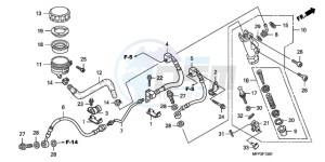 CB1300SA9 France - (F / ABS BCT CMF MME TWO) drawing RR. BRAKE MASTER CYLINDER (CB1300A/CB1300SA)