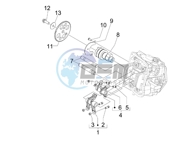 Camshaft - Rocking levers support unit