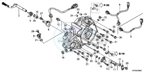 CB650FG CB650F 6ED - (6ED) drawing REAR CRANKCASE COVER