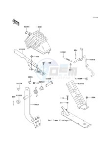 KAF 620 H [MULE 3010 4X4 HARDWOODS GREEN HD] (H6F-H8F) H7F drawing BRAKE PEDAL_THROTTLE LEVER