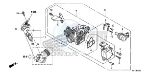 SH125ADD SH125i UK - (E) drawing THROTTLE BODY/ FUEL INJECTOR