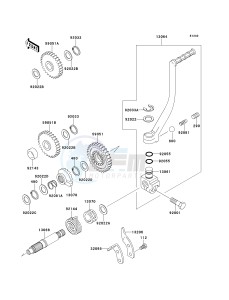 KSF 250 A [MOJAVE 250] (A10-A14) [MOJAVE 250] drawing KICKSTARTER MECHANISM