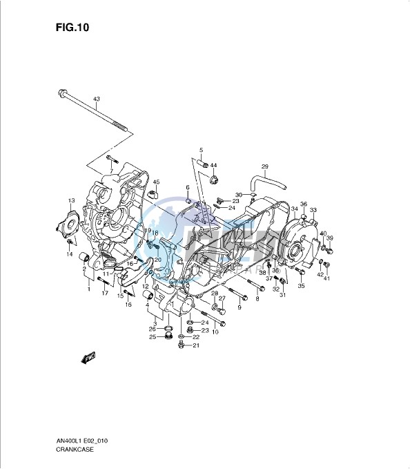 CRANKCASE (AN400ZAL1 E2)