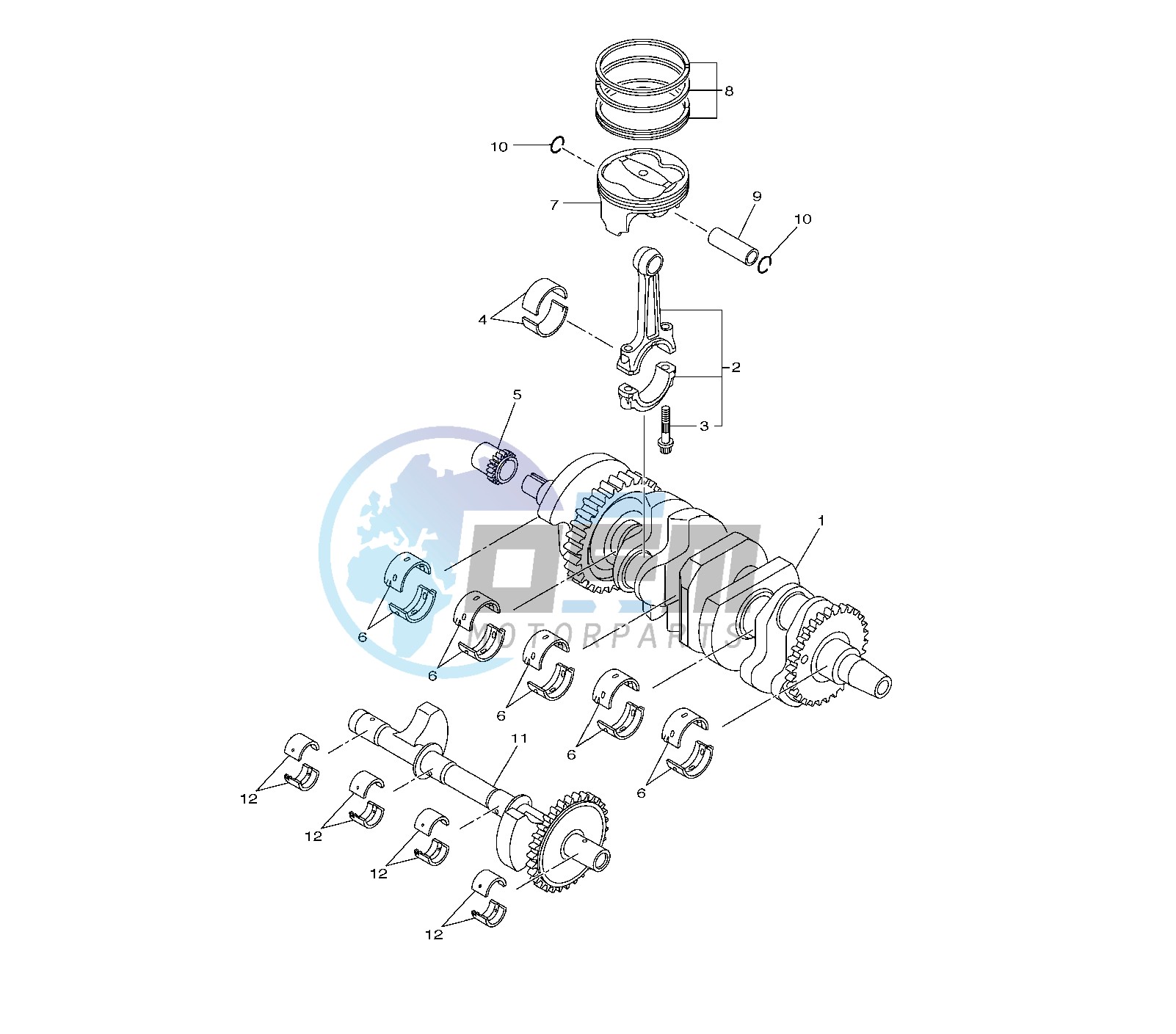 CRANKSHAFT AND PISTON