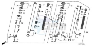 XL1000VA9 Europe Direct - (ED / ABS) drawing FRONT FORK (XL1000VA)