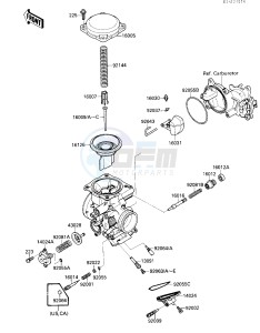 VN 1500 B [VULCAN 88 SE] (B1-B3) [VULCAN 88 SE] drawing CARBURETOR PARTS