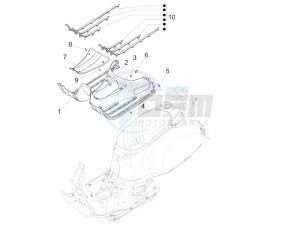 SUPER GTS 125 4T 3V IE NOABS E2-E3 (APAC) drawing Central cover - Footrests