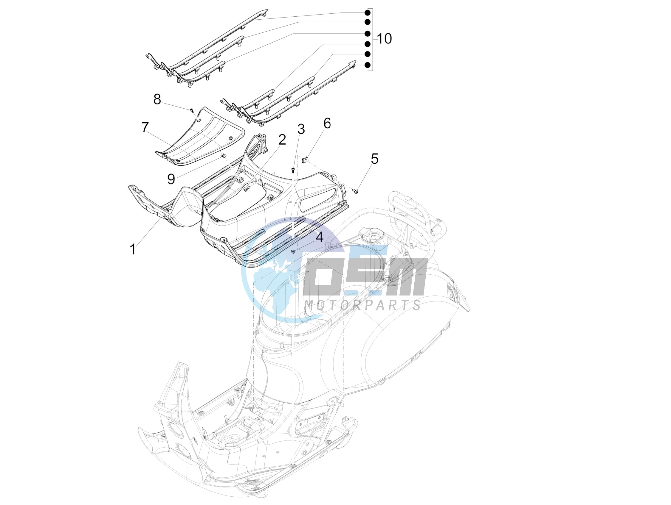 Central cover - Footrests