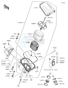 BRUTE FORCE 750 4x4i EPS KVF750HHF EU drawing Air Cleaner