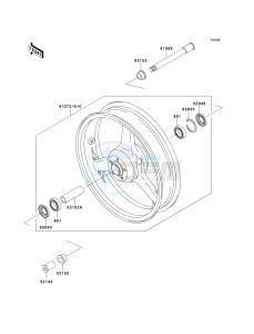 ZX 900 E [NINJA ZX-9R] (E1-E2) [NINJA ZX-9R] drawing FRONT WHEEL