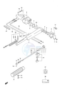 DF 25 V-Twin drawing Tiller Handle