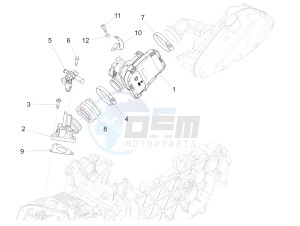 Fly 150 4T 3V ie (APAC) drawing Throttle body - Injector - Induction joint