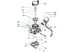 Fly 50 4t drawing Carburetors components