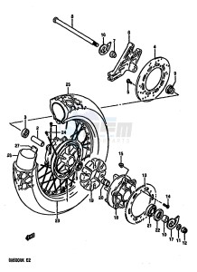 DR600R (E2) drawing REAR WHEEL (MODEL K)