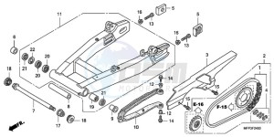 CB1300SA9 Europe Direct - (ED / ABS BCT MME TWO TY2) drawing SWINGARM/CHAIN CASE