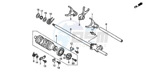 CB600F2 CB600S drawing GEARSHIFT DRUM