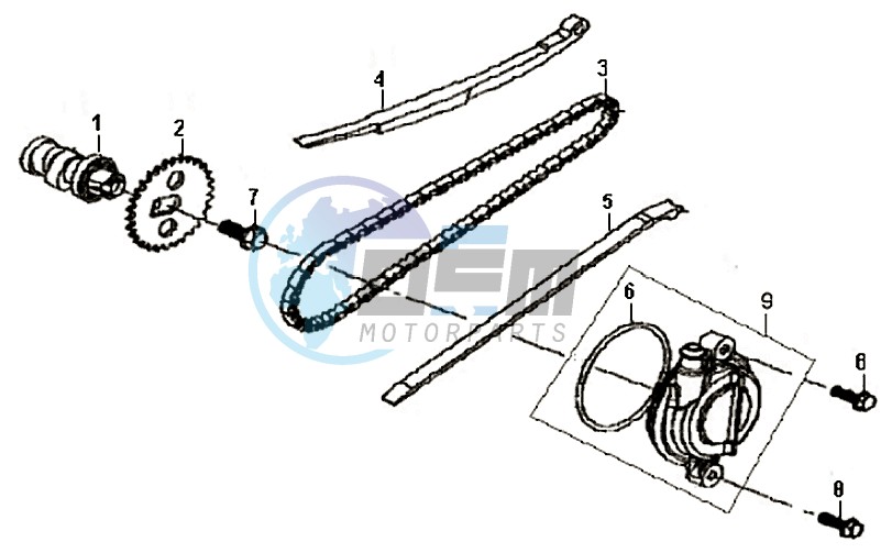 CHAIN / CHAIN TENSIONER / CHAIN GUIDE