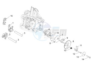 Beverly 350 4t 4v ie e3 Sport Touring drawing Camshaft - Rocking levers support unit