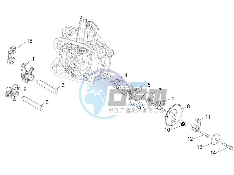 Camshaft - Rocking levers support unit