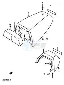 GSX-R750 (J-K-L) drawing SEAT TAIL COVER (MODEL L)