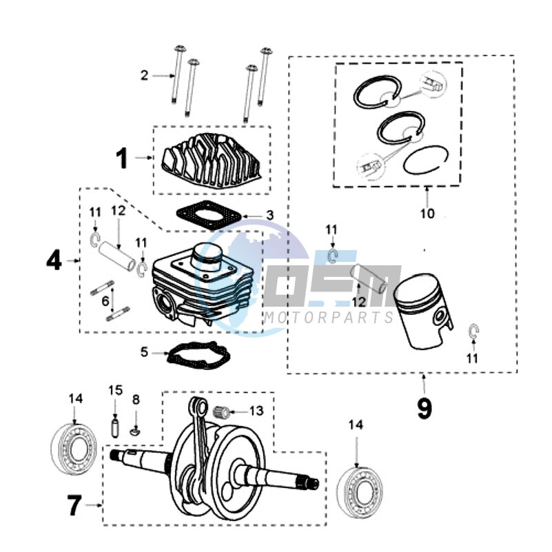 CRANKSHAFT AND CYLINDER CAST IRON