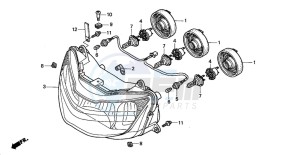 CBR900RR drawing HEADLIGHT (CBR900RRY,1/RE1)