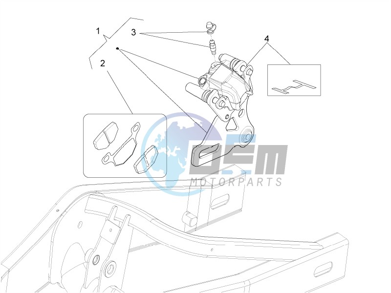 Rear master brake cylinder