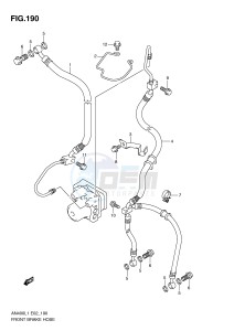 AN400 (E2) Burgman drawing FRONT BRAKE HOSE (AN400ZAL1 E2)