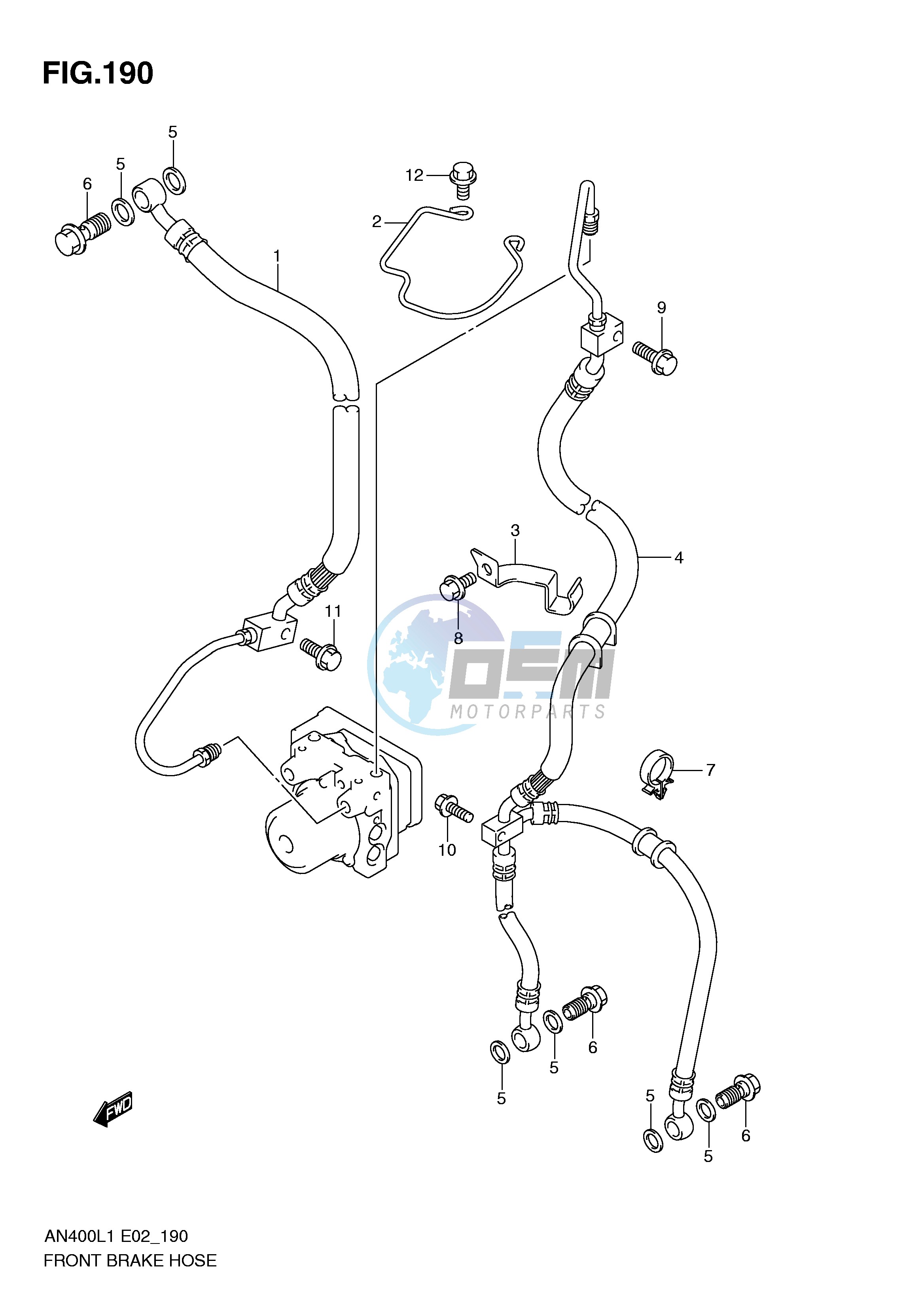 FRONT BRAKE HOSE (AN400ZAL1 E2)