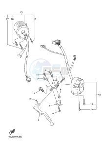 XJ6FA 600 DIVERSION F (ABS) (1DG7 1DG8) drawing HANDLE SWITCH & LEVER