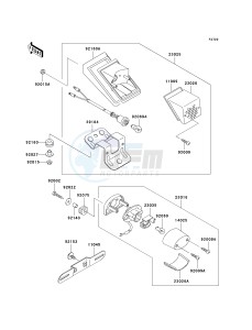 KLX 250 H [KLX250S] (H6F-H7F) H6F drawing TAILLIGHT-- S- --- H6F- -